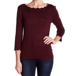 Philosophy Burgundy Sweater Scoop Neck